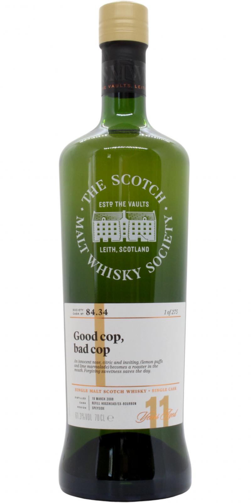 Glendullan 2008 (The Scotch Malt Whisky Society) 84.34 Good Cop, Bad Cop 11 Year Old 2019 Release Single Malt Scotch Whisky | 700ML at CaskCartel.com