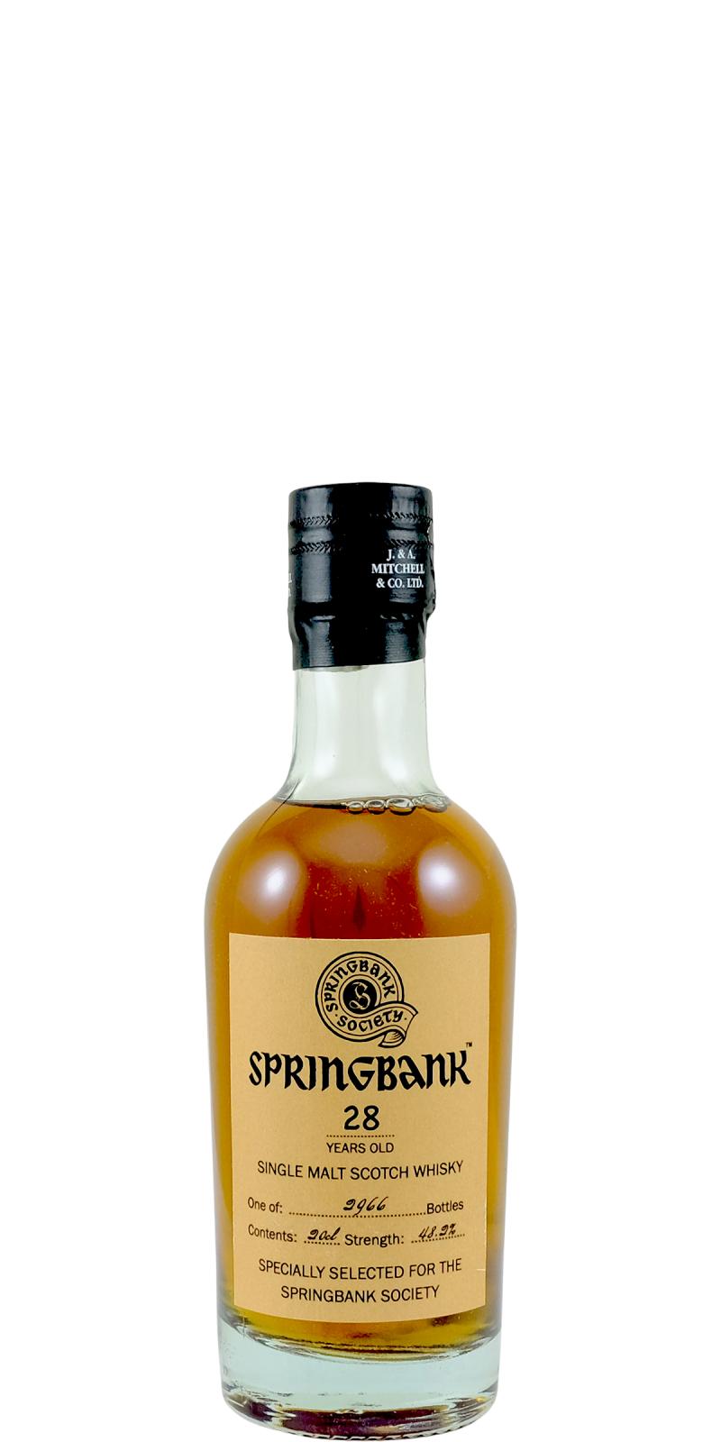 Springbank 2021 Society Bottling 28 Year Old Single Malt Scotch Whisky at CaskCartel.com