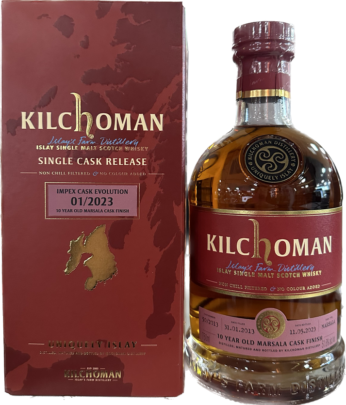 Kilchoman ImpEx Cask Evolution 01/2023 10 Year Old Marsala Cask # /50 Finished 2013 Scotch Whisky at CaskCartel.com