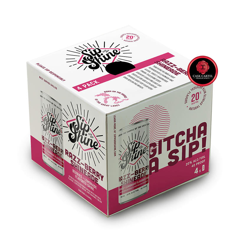 Sip Shine Razz-Berry Shineade | 4-Pack 200ml at CaskCartel.com 4