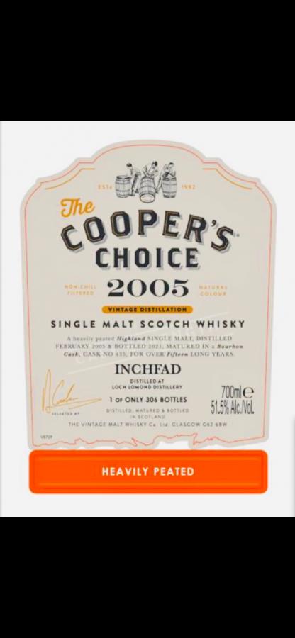 Inchfad 2005 VM The Cooper's Choice 15 Year Old 2021 Release (Cask #435) Single Malt Scotch Whisky | 700ML at CaskCartel.com