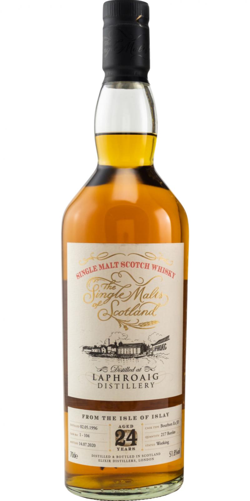 Laphroaig 1996 ElD The Single Malts of Scotland 24 Year Old (2020) Release (Cask #1-104) Scotch Whisky | 700ML at CaskCartel.com