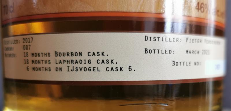 De IJsvogel 2017 Single Malt Dutch Whisky 3 Year Old 2021 Release (Cask #7) Single Malt Whisky | 700ML at CaskCartel.com