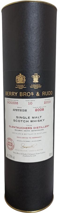 Glentauchers 2008 (Berry Bros & Rudd) Berrys' Own Selection 10 Year Old 2019 Release (Cask #900338) Single Malt Scotch Whisky | 700ML at CaskCartel.com