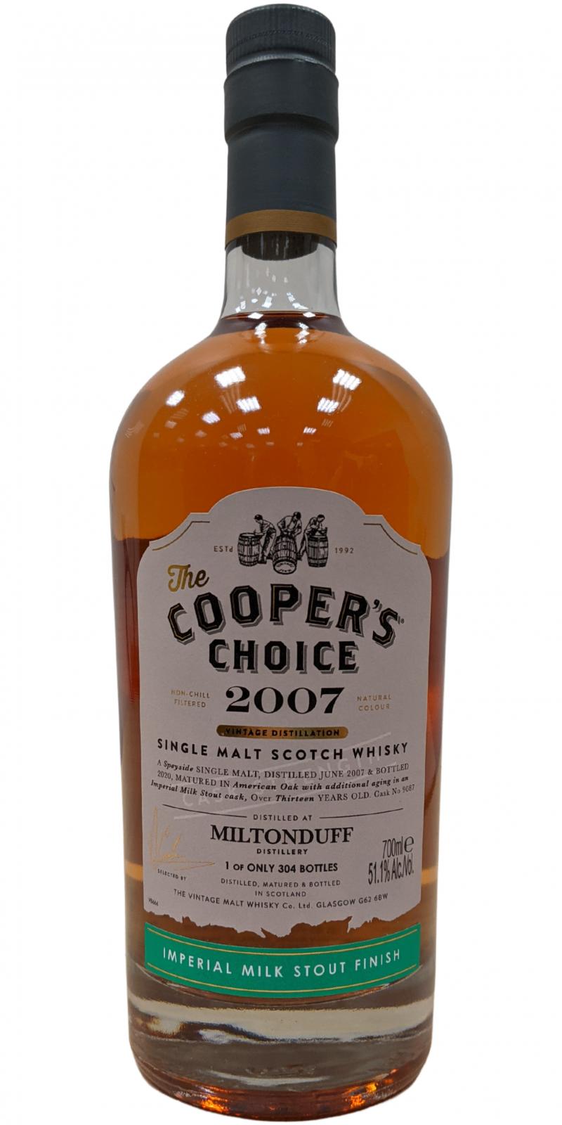 Miltonduff 2007 VM The Cooper's Choice 13 Year Old (2020) Release (Cask #9087) Scotch Whisky | 700ML at CaskCartel.com