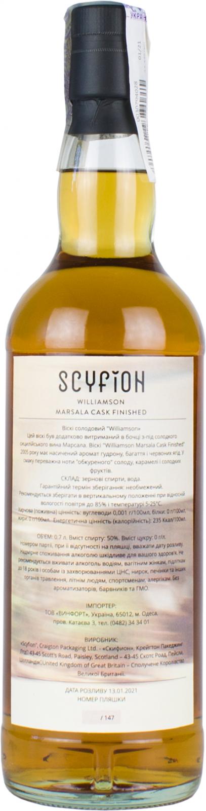 Williamson 2005 BR Scyfion Choice 15 Year Old 2021 Release Single Malt Scotch Whisky | 700ML at CaskCartel.com