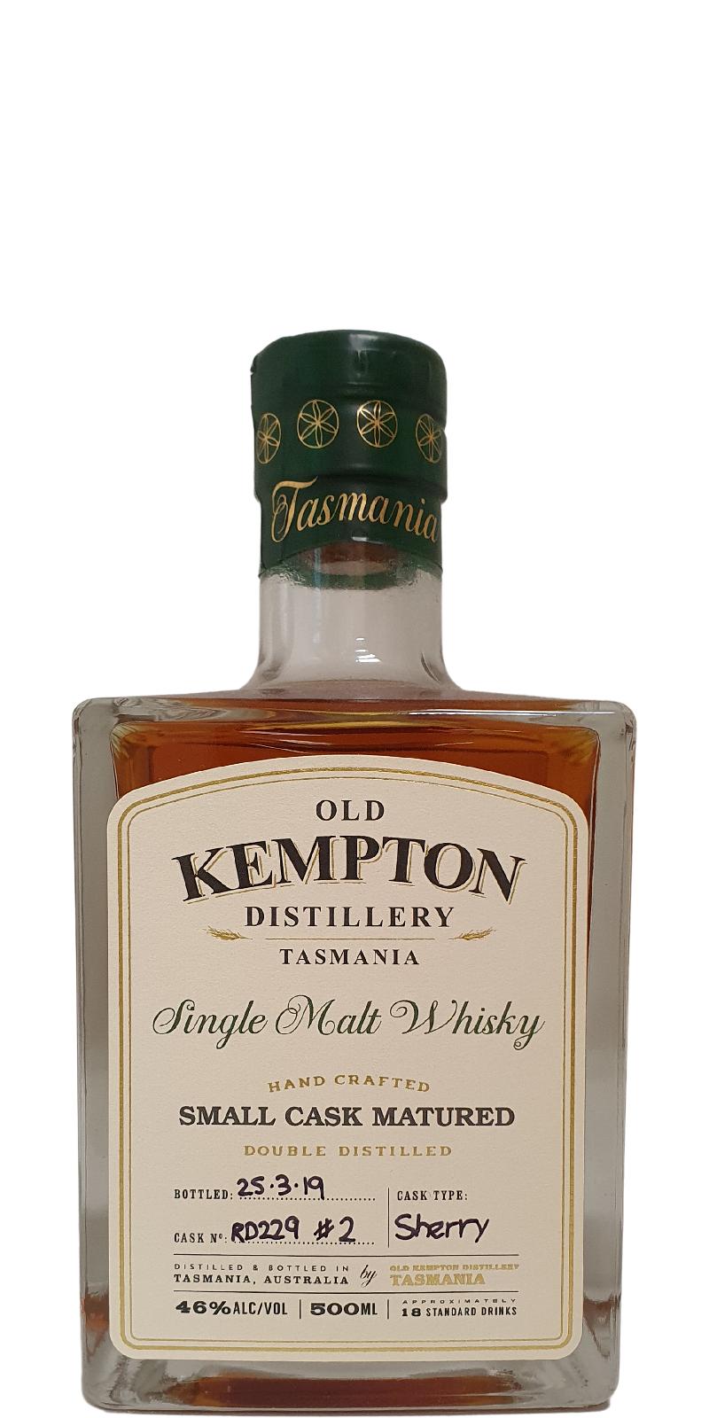 ウイスキー　未開封　OLD KEMPTON 500ml BUY] Old Kempton Sherry Cask (Cask #RD229) 2019 Release Single