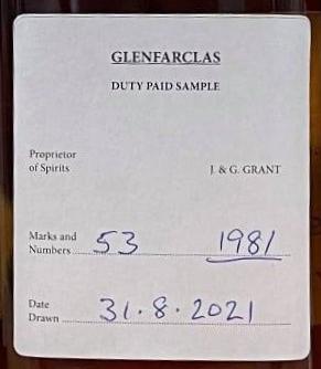 Glenfarclas 1981 Duty Paid Sample 2021 Release (Cask #53) Single Malt Scotch Whisky | 500ML at CaskCartel.com