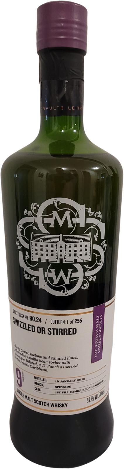 Glen Spey 2012 SMWS 80.24 Swizzled or stirred 9 Year Old 2021 Release (Cask #80.24) Single Malt Scotch Whisky | 700ML at CaskCartel.com