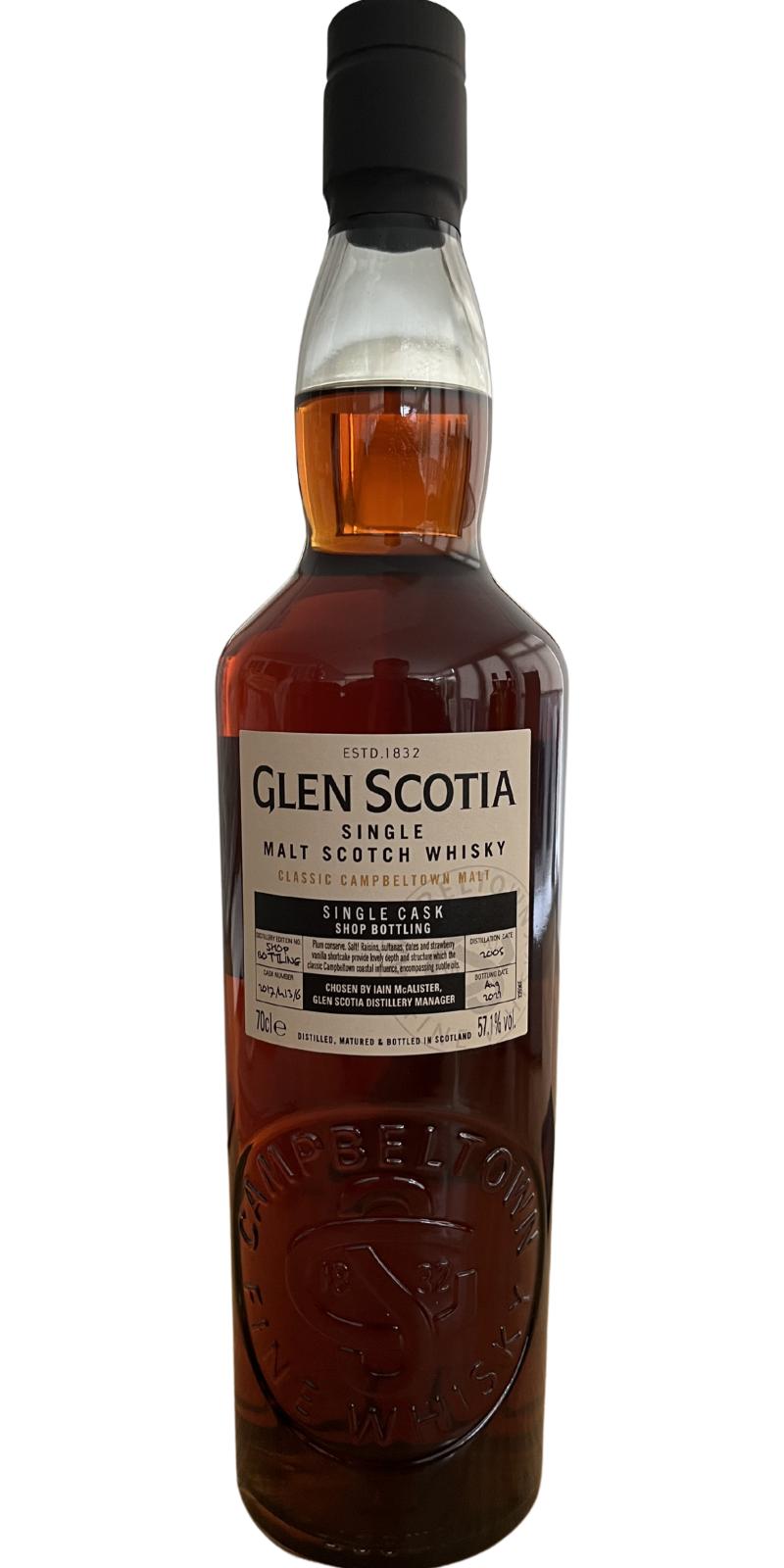 Glen Scotia 2005 Single Cask - Shop Bottling 2021 Release (Cask #413/6) Single Malt Scotch Whisky | 700ML at CaskCartel.com