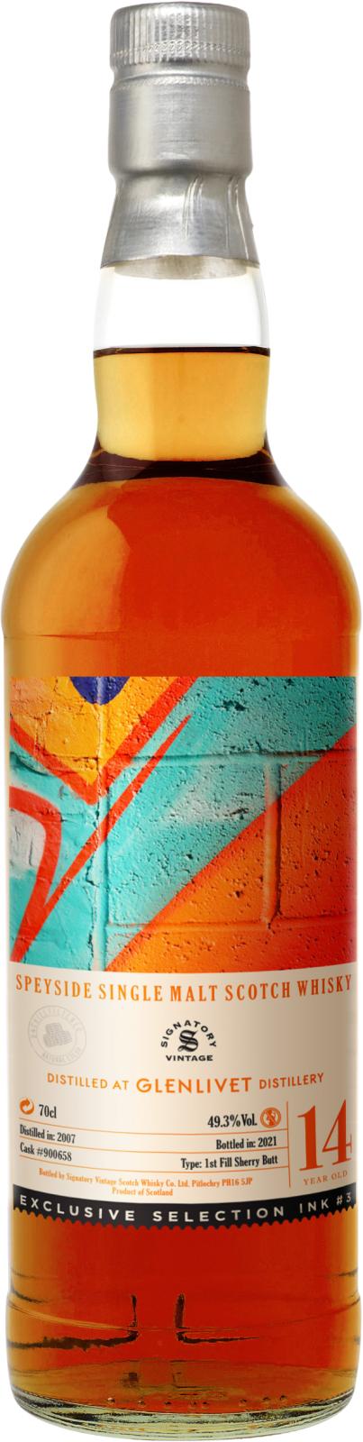 Glenlivet 2007 SV Ink #3 Collection 14 Year Old 2021 Release (Cask #900658) Single Malt Scotch Whisky | 700ML at CaskCartel.com