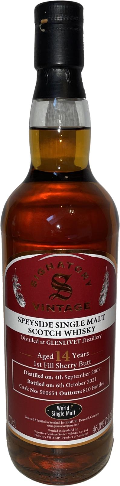 Glenlivet 2007 SV Vintage 14 Year Old (2021) Release (Cask #900654) Scotch Whisky | 700ML at CaskCartel.com