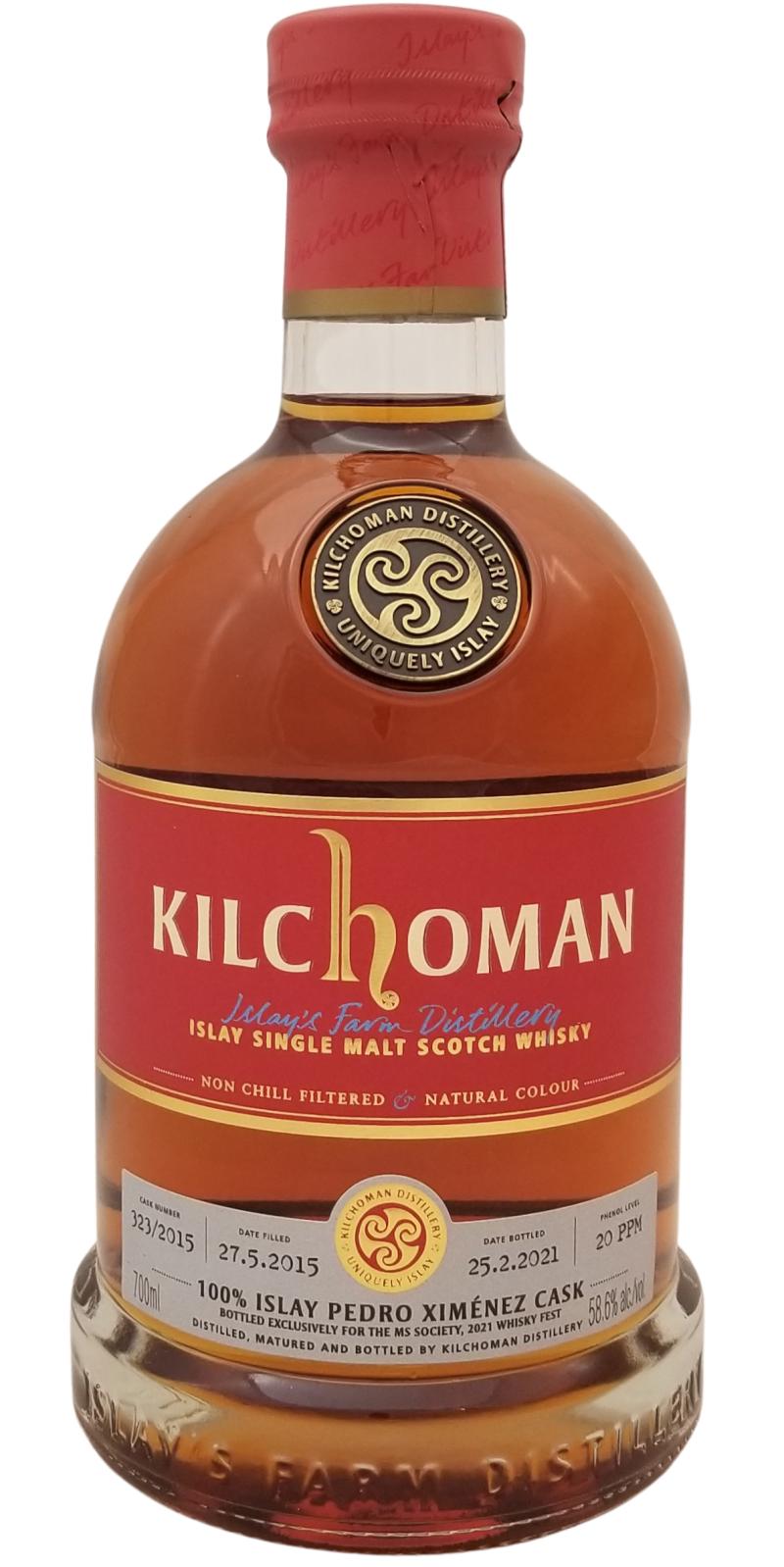 Kilchoman 2015 100% Islay PX Cask 2021 Release (Cask #323/2015) Single Malt Scotch Whisky | 700ML at CaskCartel.com