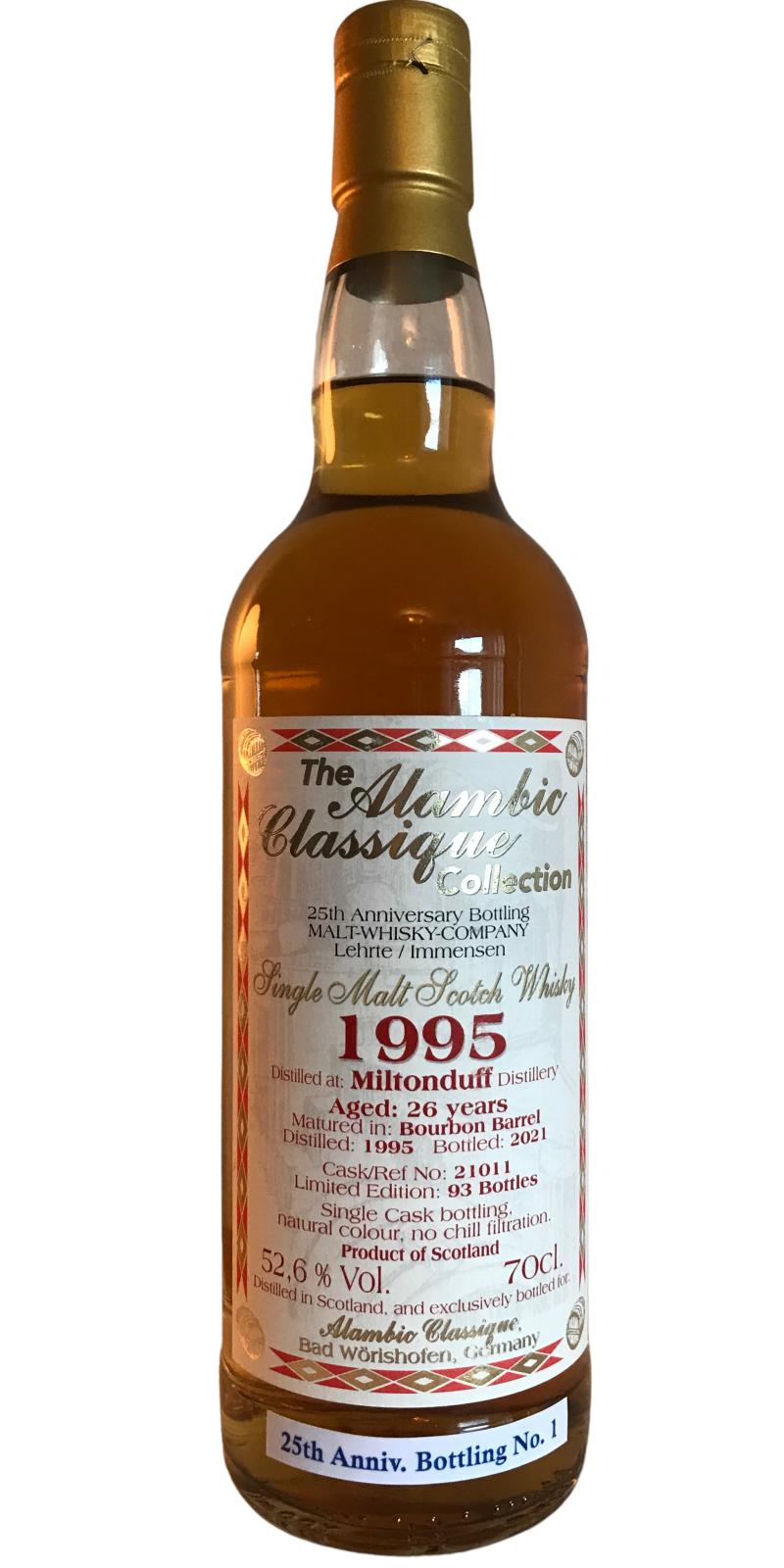 Miltonduff 1995 AC Alambic Classique Collection 26 Year Old 2021 Release (Cask #21011) Single Malt Scotch Whisky | 700ML at CaskCartel.com