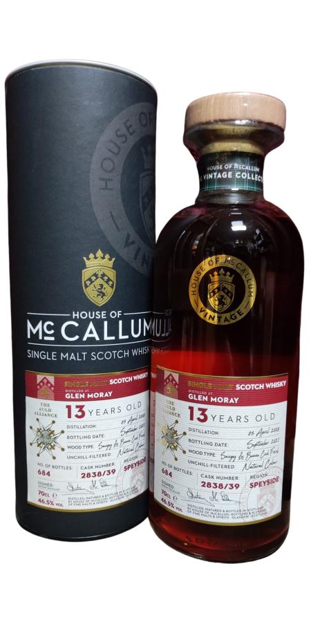 Glen Moray 2008 HoMc The Vintage Collection 13 Year Old 2021 Release (Cask #2838/39) Single Malt Scotch Whisky | 700ML at CaskCartel.com