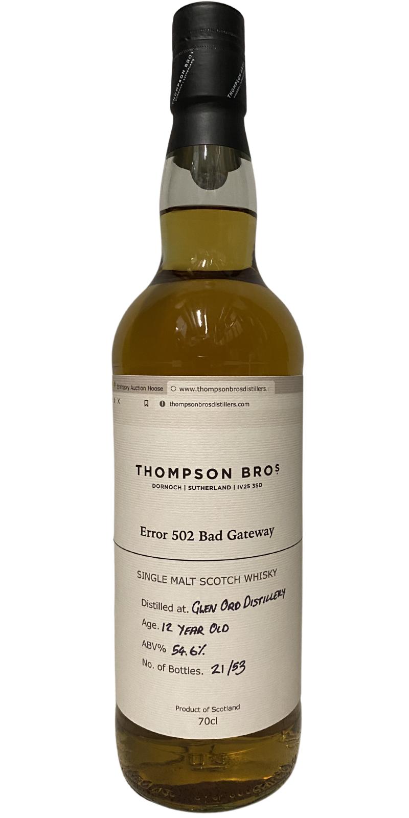 Glen Ord 2010 (Phil & Simon Thompson) Error 502 Bad Gateway Scotch Whisky | 700ML at CaskCartel.com
