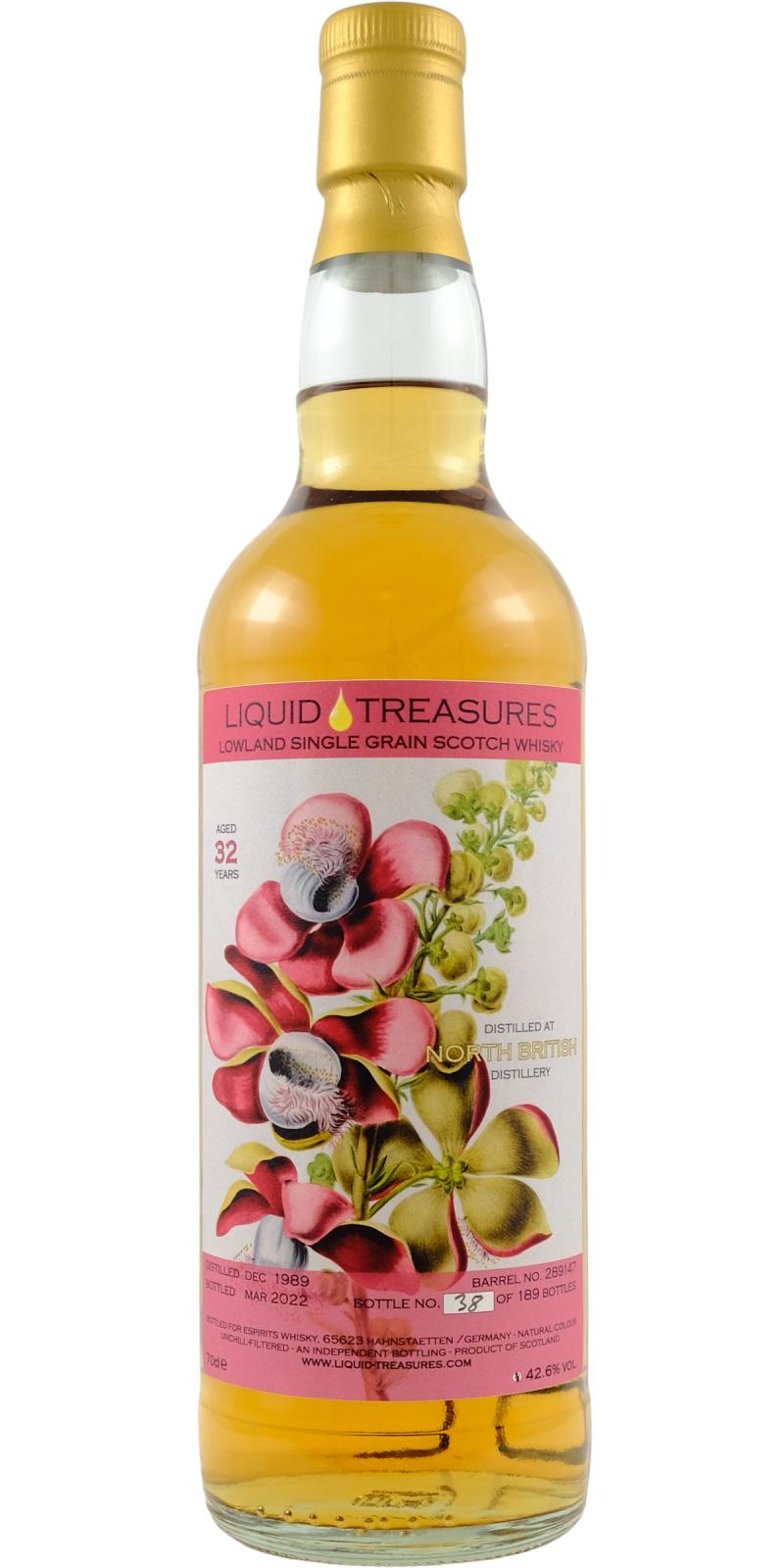 Liquid Treasures: North British | 1989 Ancient 32 Year Old | 2022 Release | Lowland Single Grain Whisky | 700ML at CaskCartel.com