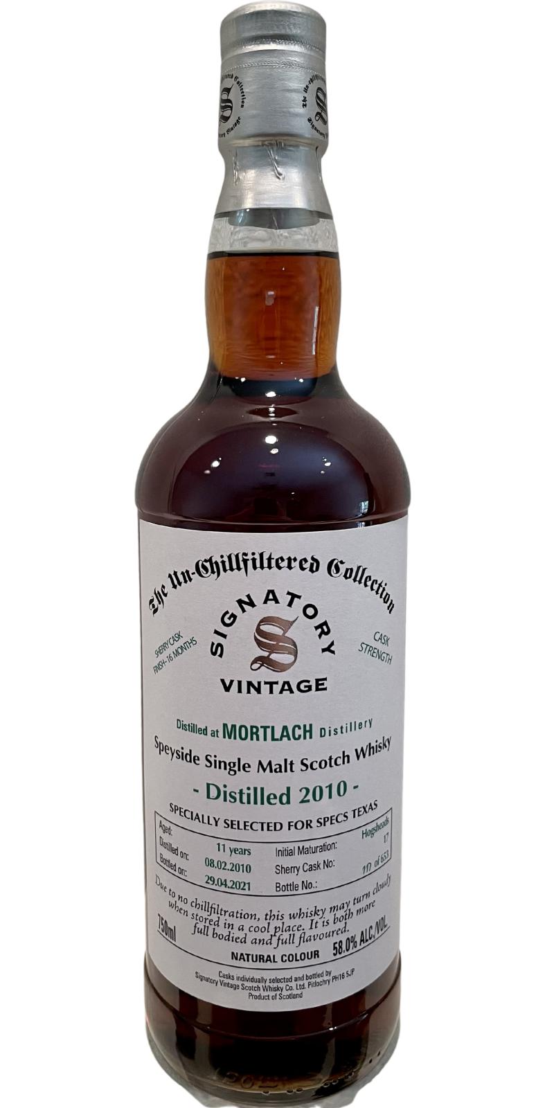 Mortlach 2010 SV The Un-Chillfiltered Collection 11 Year Old 2021 Release Cask #17 Single Malt Scotch Whisky at CaskCartel.com