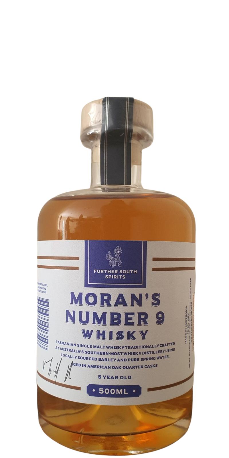 Moran's Number 9 Further South Spirits 5 Year Old Whisky | 500ML at CaskCartel.com