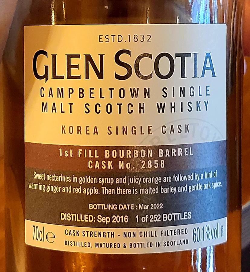 Glen Scotia 2016 Korea Single Cask Campbeltown Single Malt Scotch Whisky | 700ML at CaskCartel.com