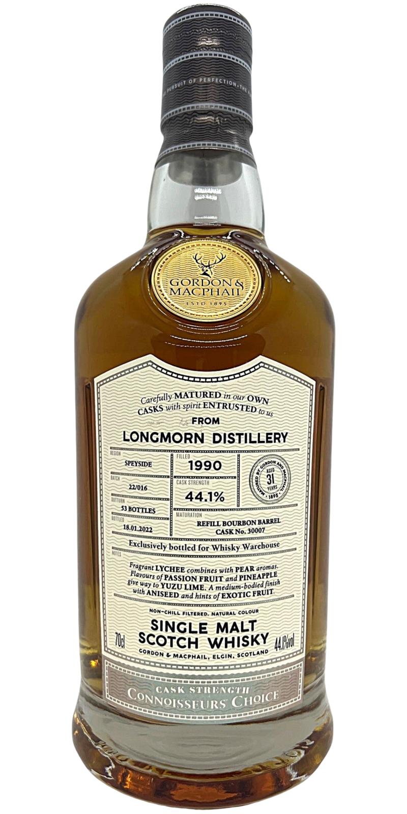 Longmorn 1990 (Gordon & MacPhail) Connoisseurs Choice (31 Year Old) Single Malt Scotch Whisky at CaskCartel.com