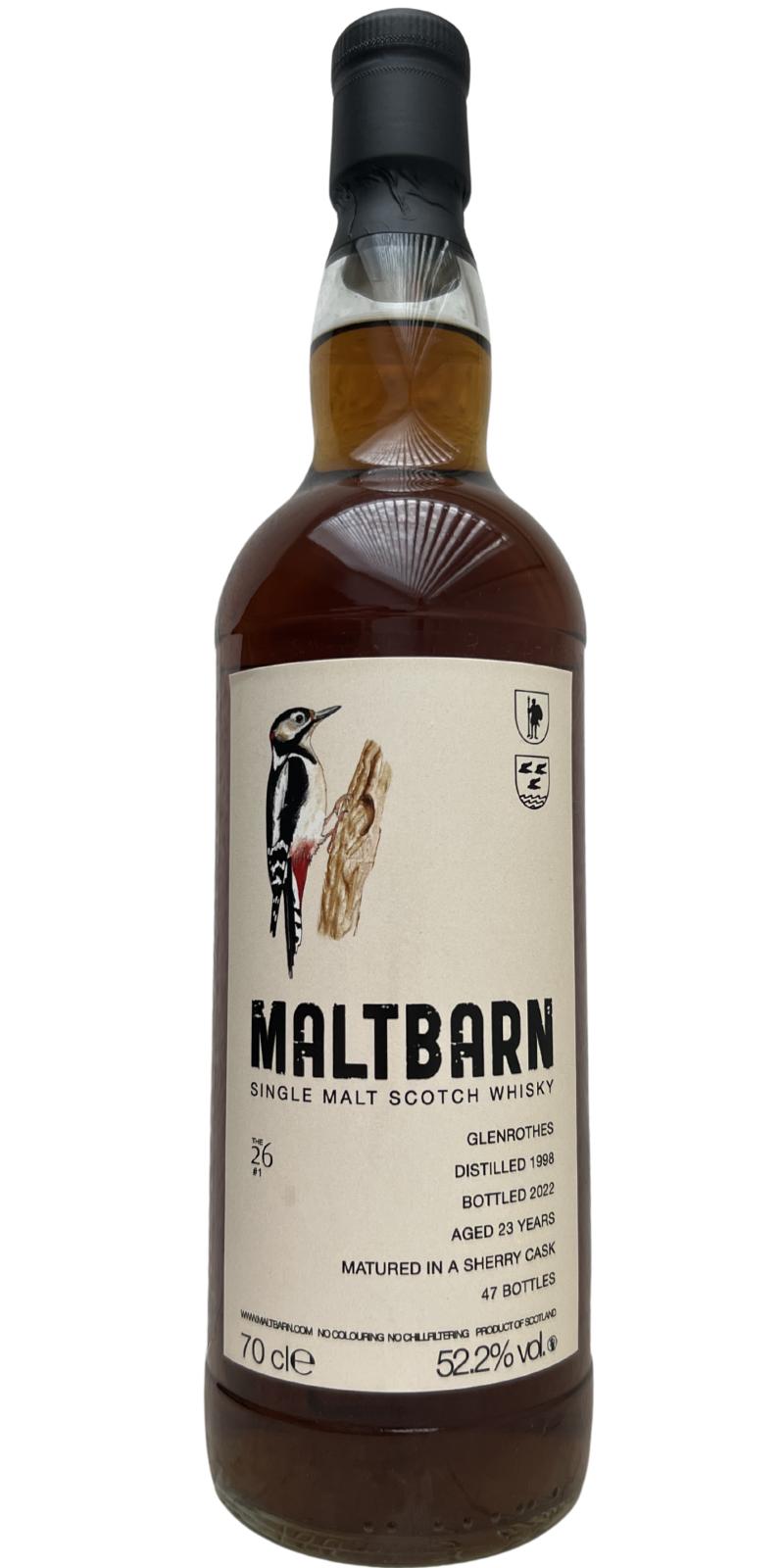 Glenrothes 1998 (Maltbarn) The 26 #1 (23 Year Old) Single Malt Scotch Whisky at CaskCartel.com