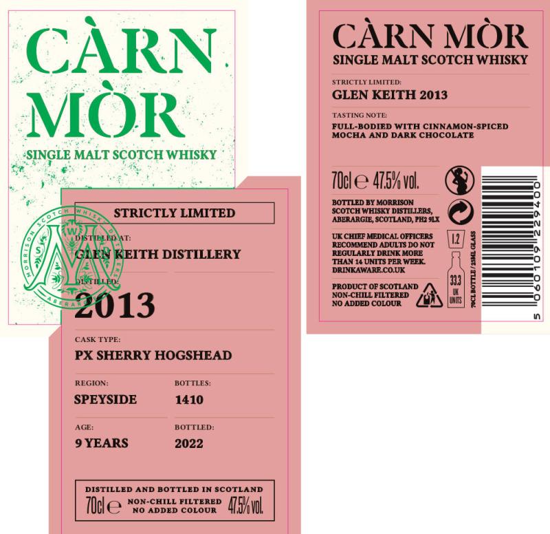 Glen Keith 2013 (Morrison Scotch Whisky Distillers) Càrn Mòr - Strictly Limited (9 Year Old) Single Malt WHisky at CaskCartel.com