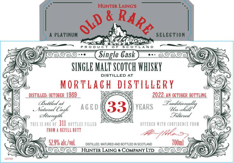 Mortlach 1989 Hunter Laing Old & Rare - A Platinum Selection 33 Year Old Single Malt Scotch Whisky | 700ML at CaskCartel.com