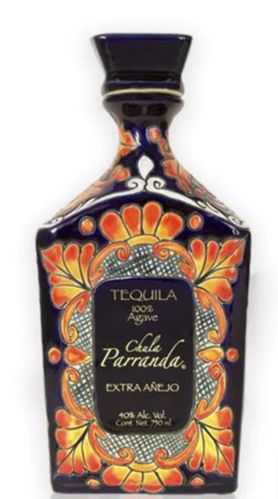 Chula Parranda Extra Anejo Artesanal Ceramic Blue | 750ML at CaskCartel.com