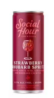 Social Hour Strawberry Rhubarb Spritz | 4X250ML at CaskCartel.com