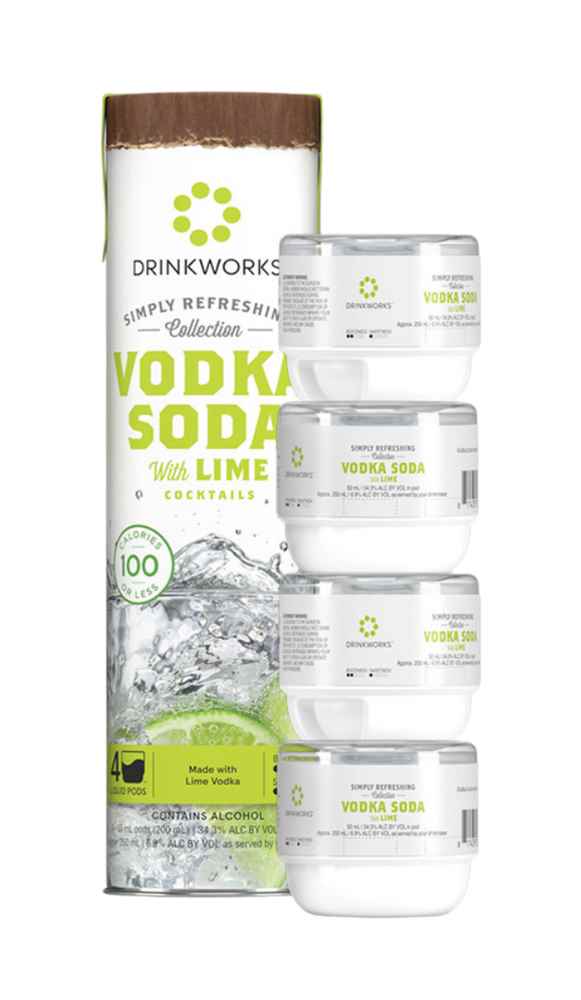 Drinkworks Vodka Soda with Lime Tube (4x Pods) | 4x50ML at CaskCartel.com