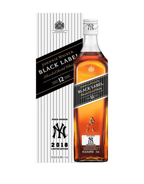 Johnnie Walker Black Label Yankees 2018 Limited Edition Design Blended Scotch Whisky at CaskCartel.com