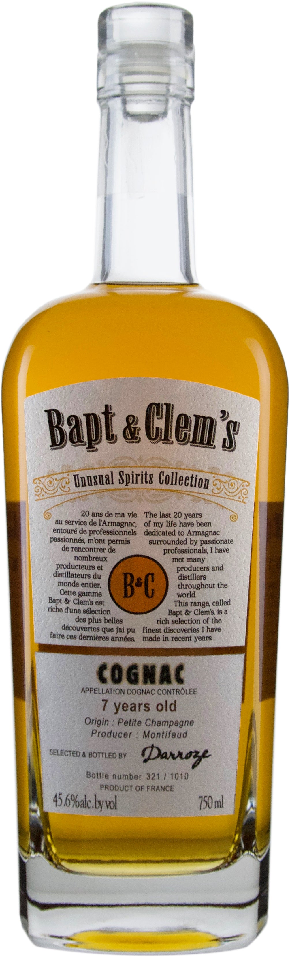 Bapt & Clem's 7 Year Old From Monitifaud Distillery Cognac at CaskCartel.com