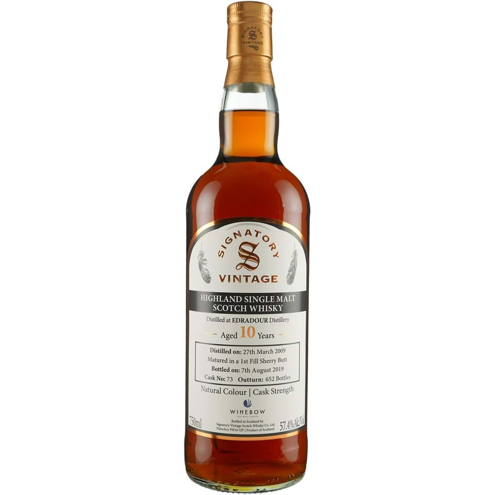Signatory Edradour 10 year old Winebow Chicago Selection 2009 Single Malt Scotch Whisky at CaskCartel.com