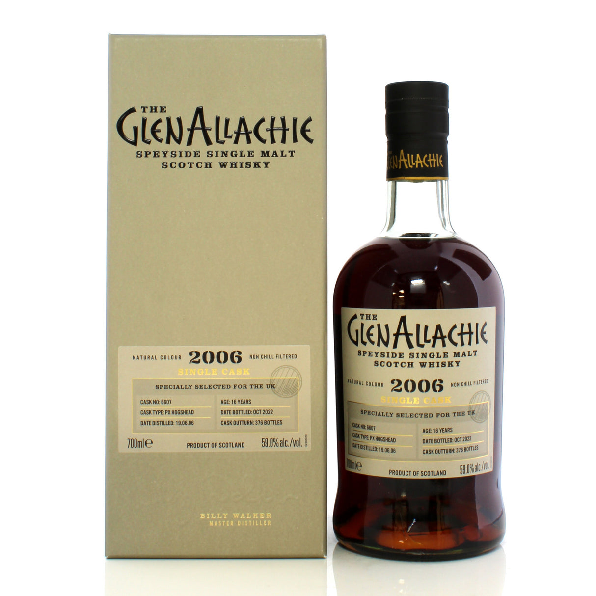 GlenAllachie Single Cask #6607 Pedro Ximenez Cask 2006 16 Year Old Whisky | 700ML at CaskCartel.com