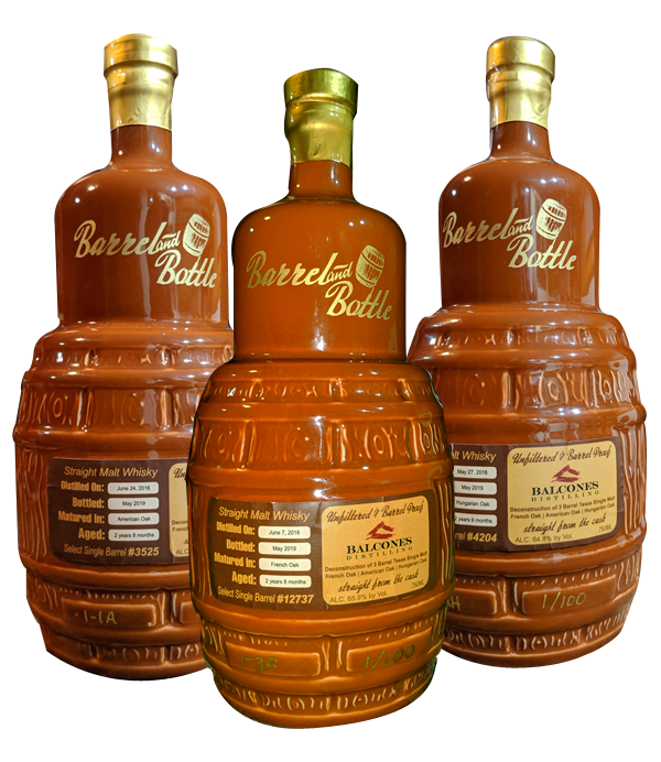 Barrel and Bottle Set - Deconstruction of Balcones Texas Single Malt