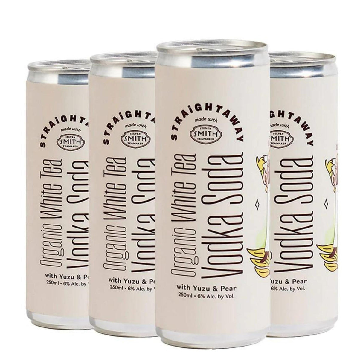 Straightaway Organic White Tea Vodka Soda With Yuzu & Pear Cocktail | 4*250ML at CaskCartel.com