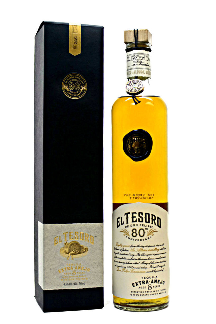 BUY] El Tesoro 8 Year Old 80th Anniversary Extra Añejo Tequila at