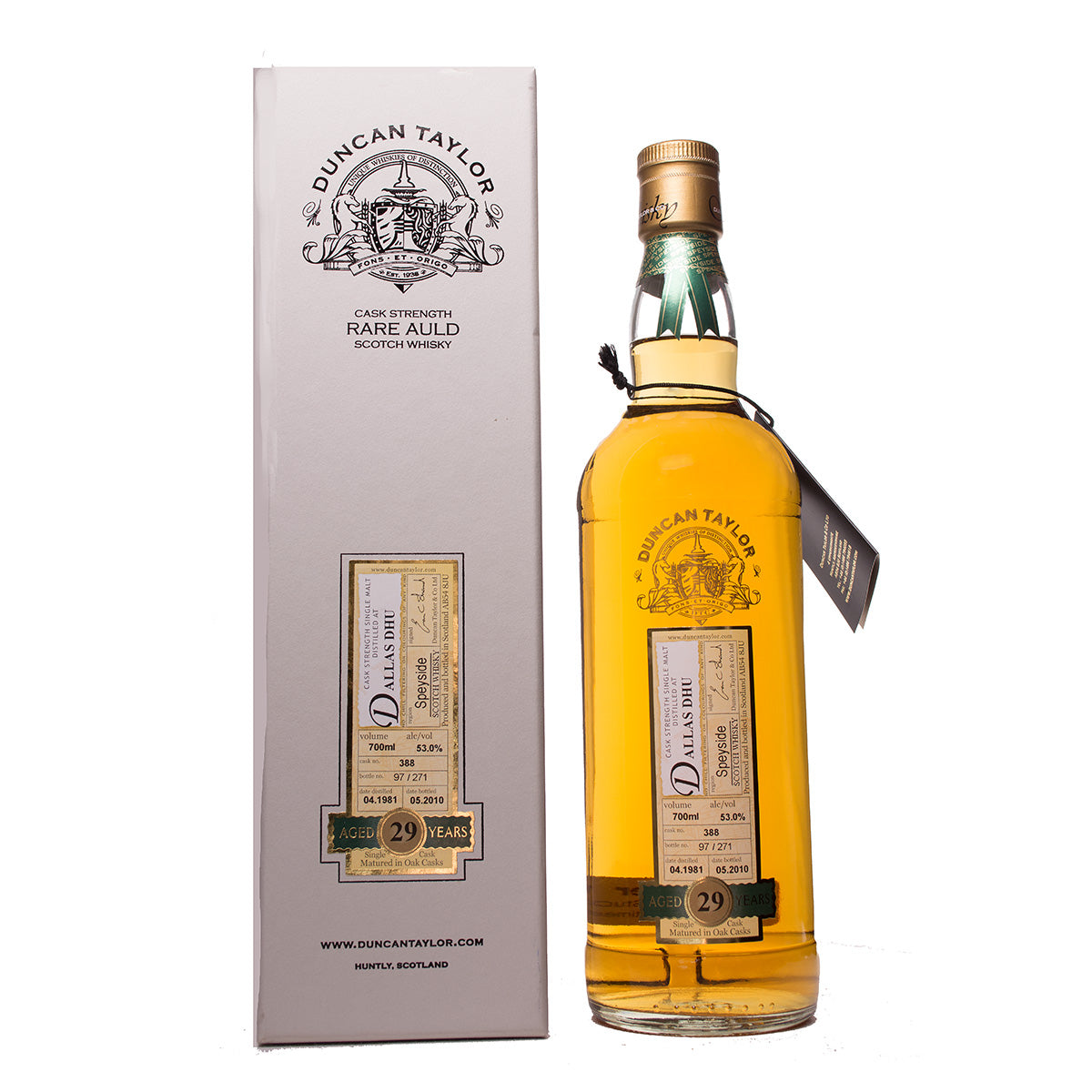 Dallas Dhu 29 Year Old (D.1981 B.2010) Rare Auld Duncan Taylor Scotch Whisky | 700ML at CaskCartel.com
