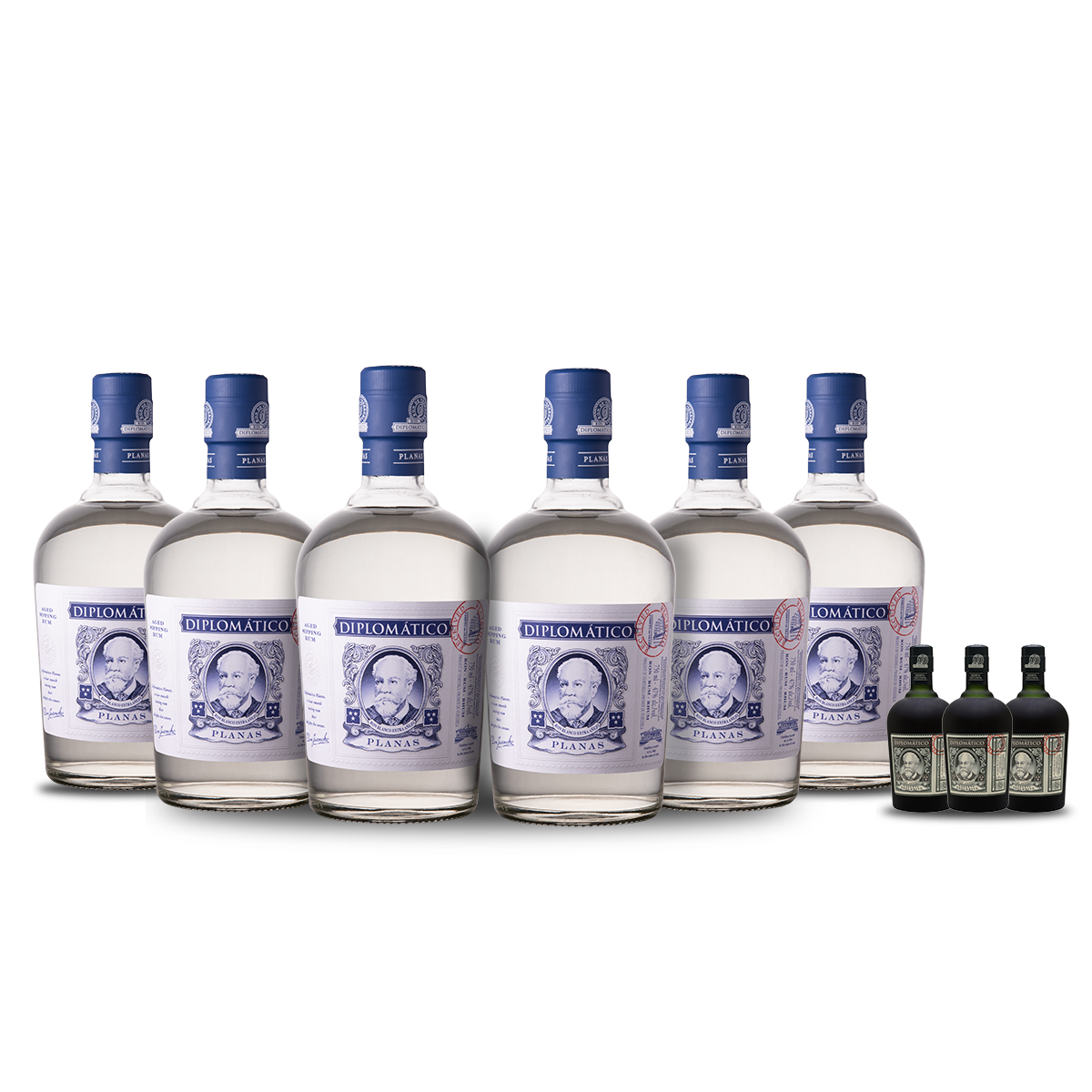 Ron Diplomático Planas Rum (6) Bottle Bundle w/ (3) free minis at CaskCartel.com