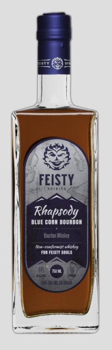 Whisky Bourbon de maíz azul Rhapsody de Feisty Spirits