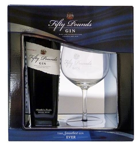 Fifty Pounds London Gin W/Glass - CaskCartel.com