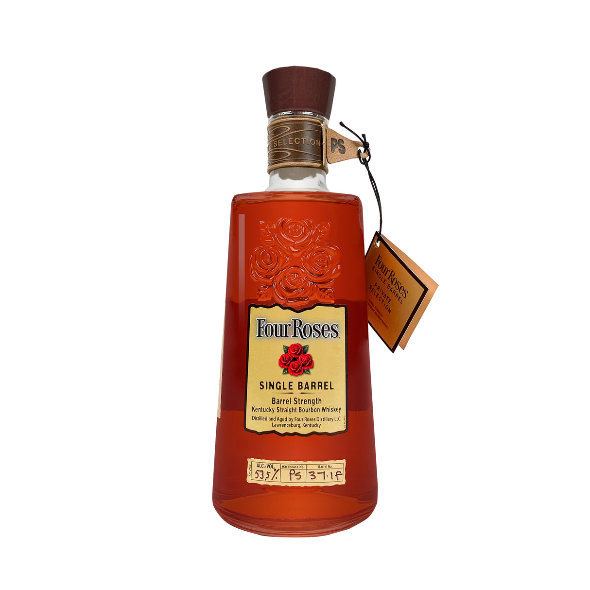 Fuerza del barril de un solo barril de cuatro rosas OESV | Selección N° 56 | Whisky Bourbon puro de Kentucky de 10 años y 8 meses