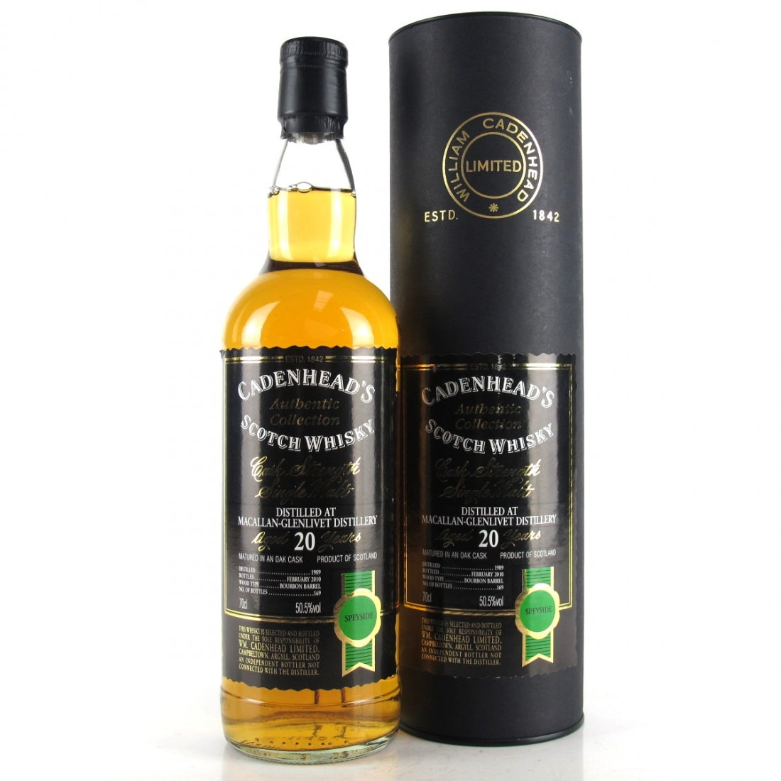 Macallan-Glenlivet 1989 Cadenhead's Authentic Collection 20 Year Old at CaskCartel.com