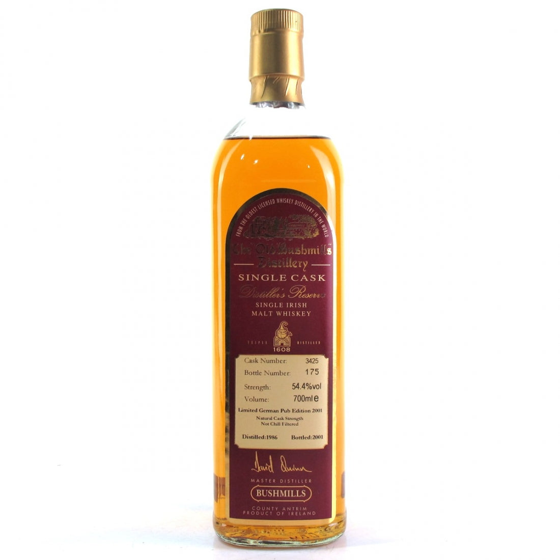 Bushmills 1986 Single Cask Limited German Pub Edition 2001 Irish Whiskey | 700ML at CaskCartel.com