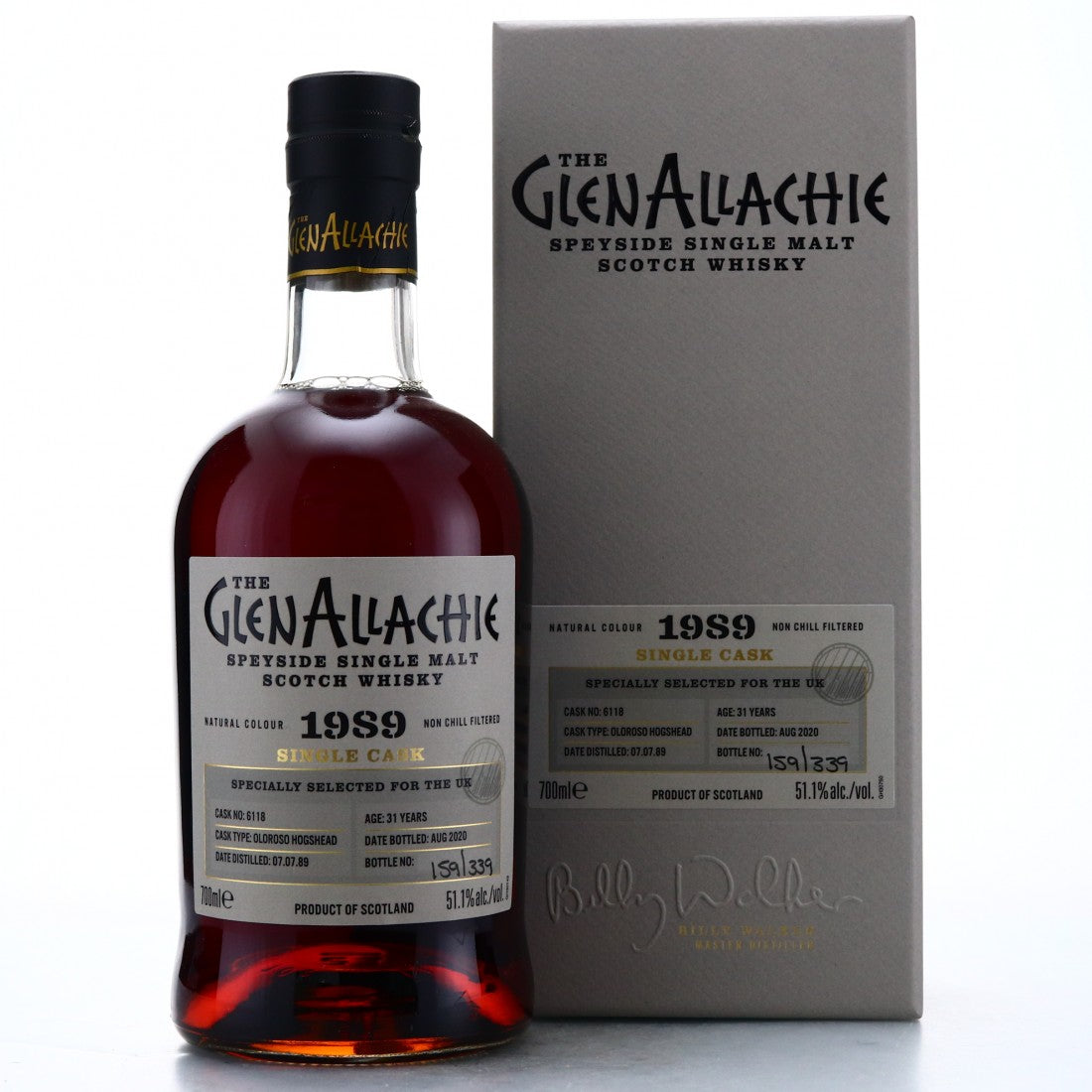 GlenAllachie Single Cask #6118 Sherry Cask 1989 31 Year Old Scotch Whisky | 700ML at CaskCartel.com