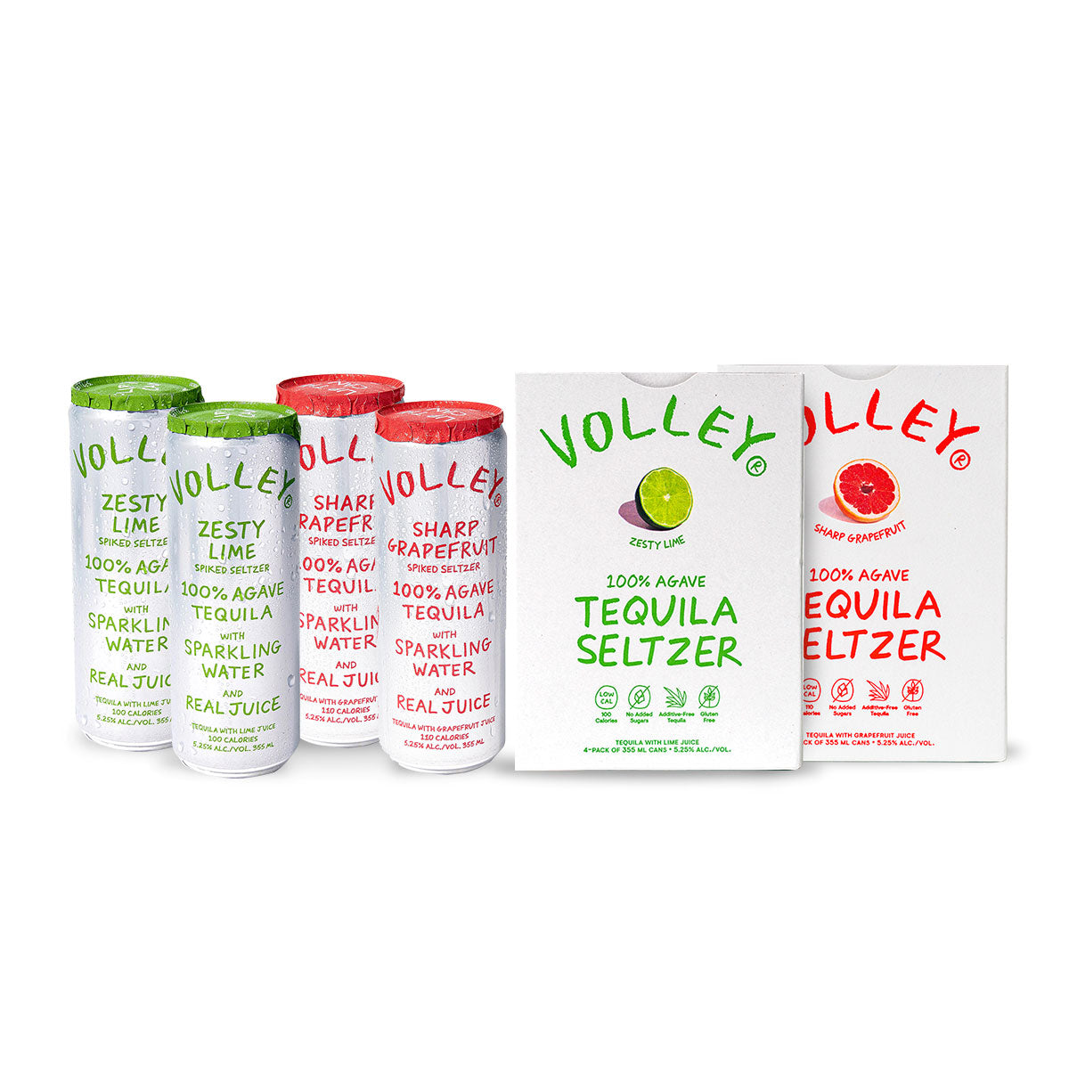 Volley Zesty Lime & Sharp Grapefruit Spiked Seltzer | (2) Pack Bundle at CaskCartel.com