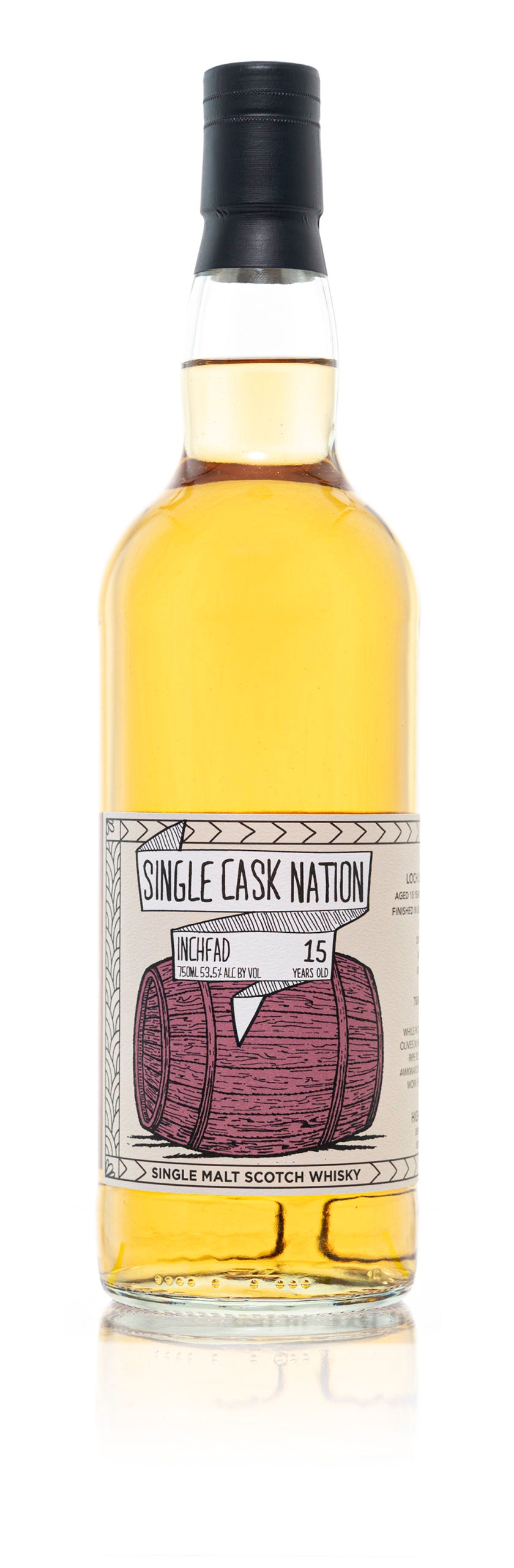 Single Cask Nation Inchfad 15 Year Grand Cru Bordeaux Finish Cask Strength Single Malt 2005 Scotch Whisky at CaskCartel.com