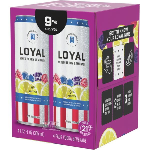 Loyal 9 Mixed Berry Lemonade Cocktails | 4*355ML at CaskCartel.com