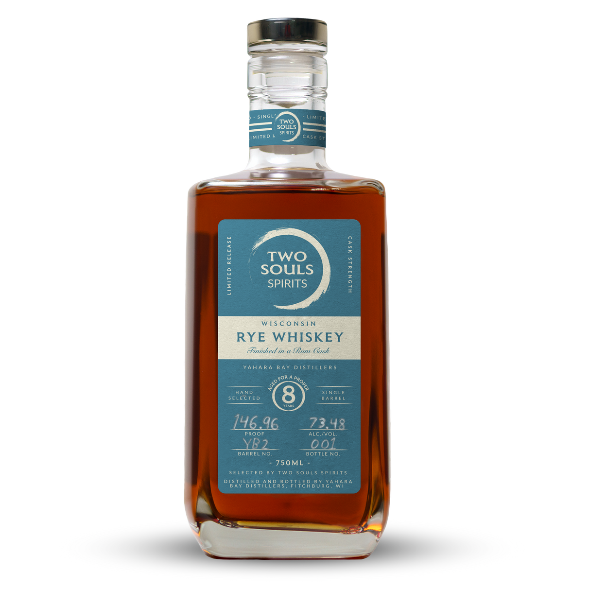 Two Souls Spirits 8-Year-Old Yahara Bay Distillers Wisconsin Rum Finished Rye Whiskey at CaskCartel.com
